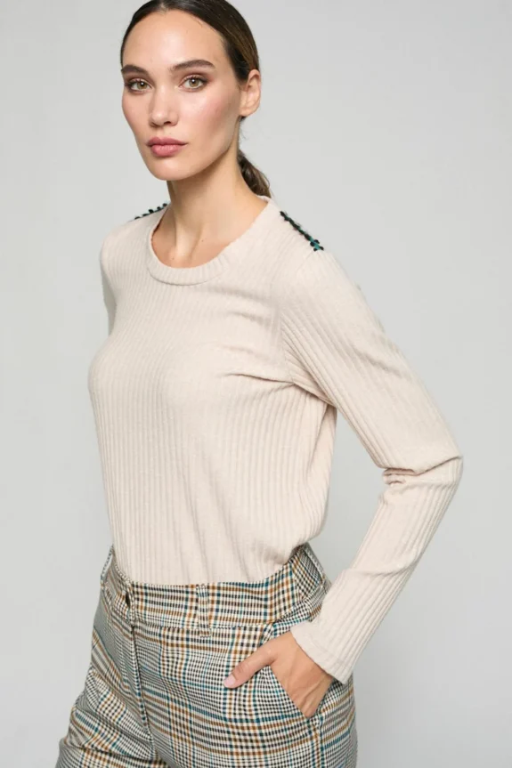 Camiseta Canale Beig - Mercedes de Miguel