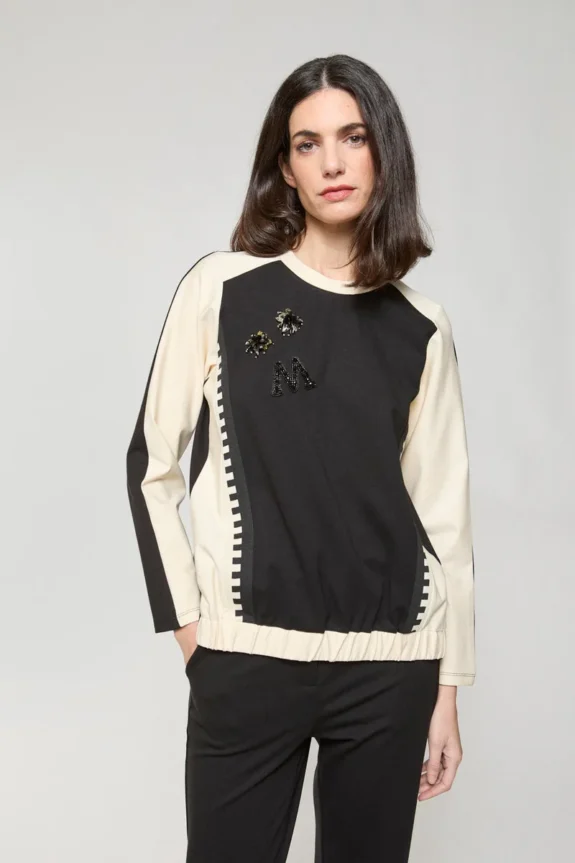 Sudadera bicolor Mercedes de Miguel