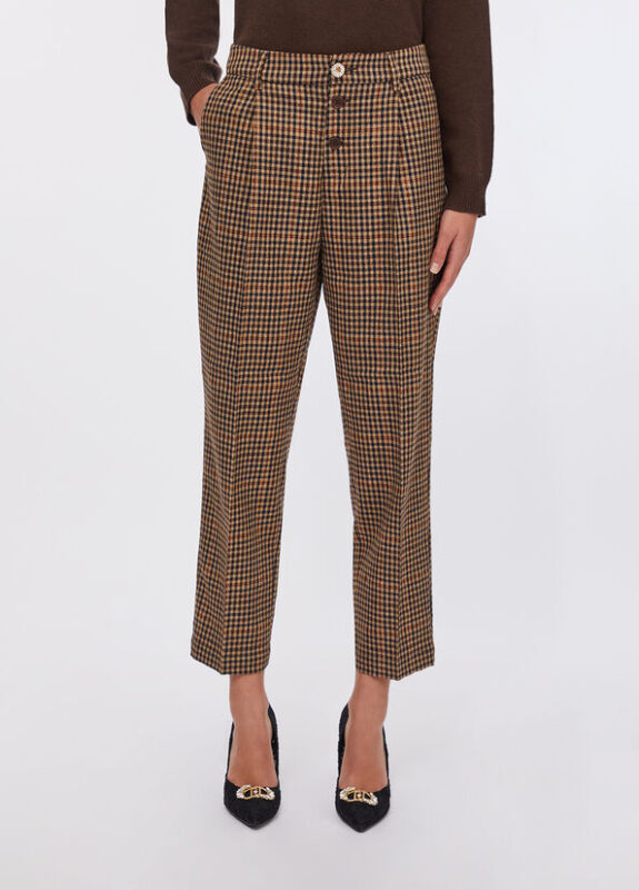 Pantalón de cuadros de pinzas Liujo