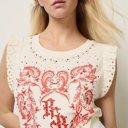 Blusa sin mangas estampado strass BSB