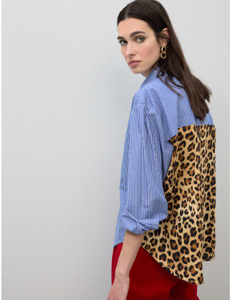 Camisa combinada rayas-animal Lola Casademunt