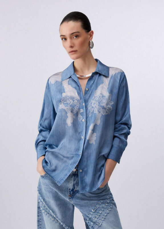 Camisa con estampado digital flores LIUJO