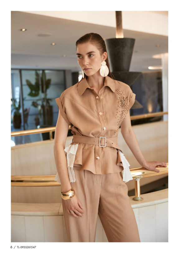 Camisa con strach camel TRASH AND LUXURY