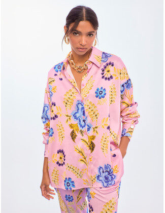 Camisa satinada flores Lola Casademunt