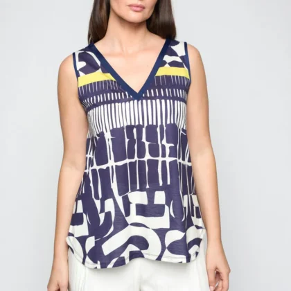 Camiseta Muscaris Print Azul MERCEDES DE MIGUEL