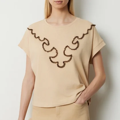 Camiseta beige abalorios BSB