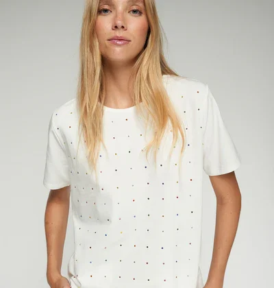 Camiseta blanca strass Vilagallo