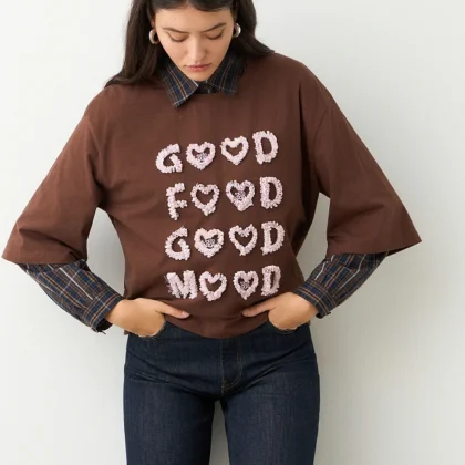 Camiseta chocolate tul en rosa BSB