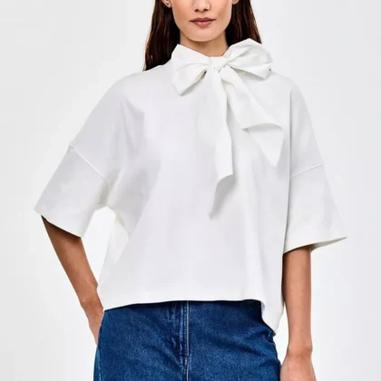 Camiseta blanca lazada CKS