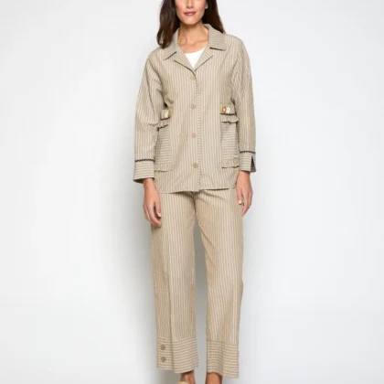 CONJUNTO chaqueta y pantalón lua camel MERCEDES DE MIGUEL