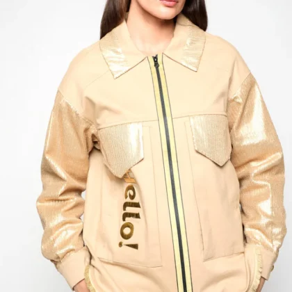 Chaqueta Lentejuelas Ekilore Camel MERCEDES DE MIGUEL