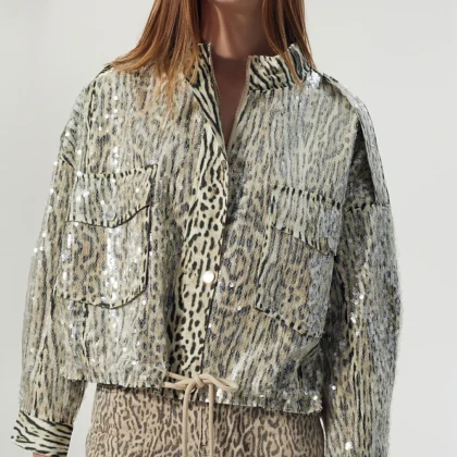 Chaqueta animal print lentejuelas BSB