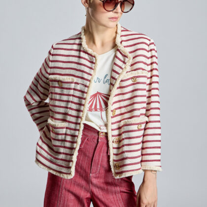 Chaqueta cruda rayas Alba Conde