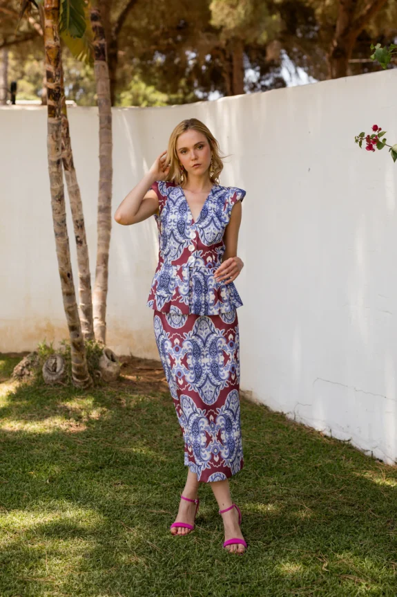 Conjunto dos piezas lino Gene Etnico Meryfor