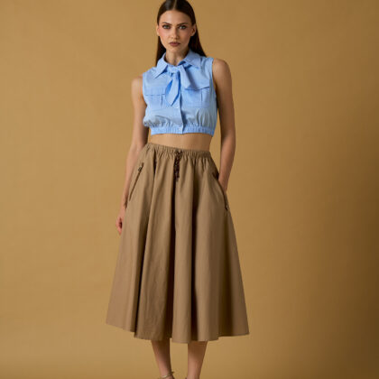 Falda camel algodon Gonna ruota cotone NOSECRET