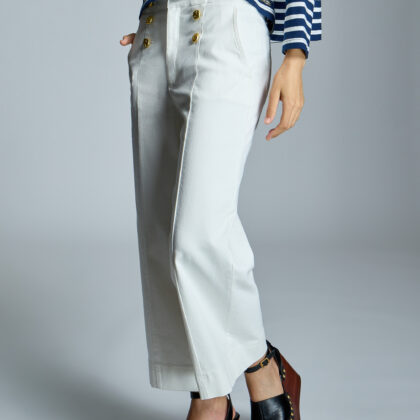 Jeans cullote blanco Alba Conde