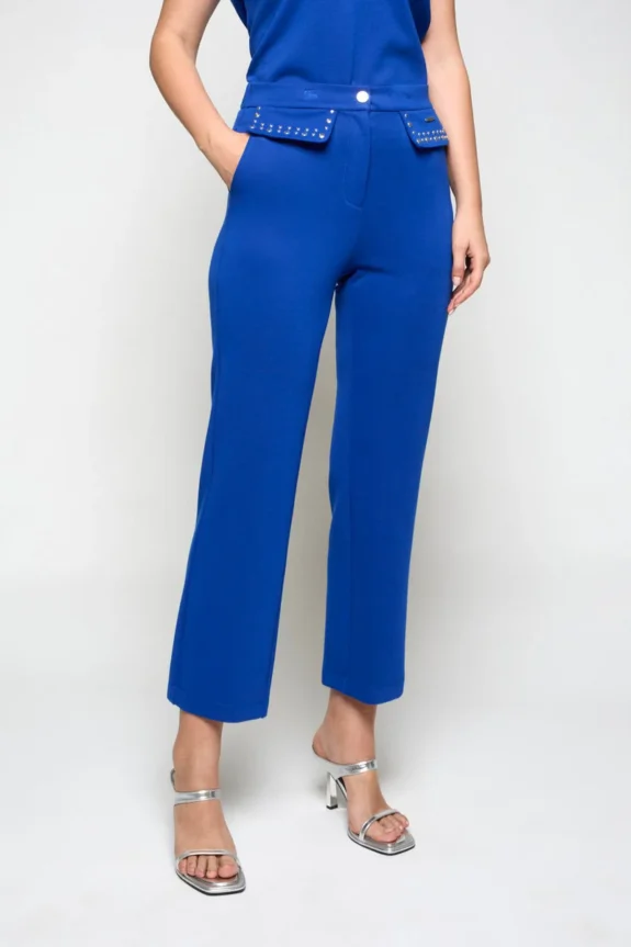 Pantalón Punto Lobelia Azul MERCEDES DE MIGUEL
