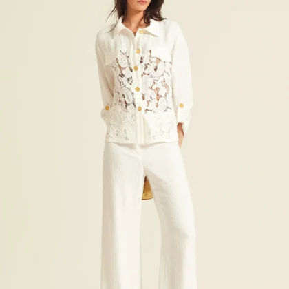 Conjunto bordado y bambula doble OKY