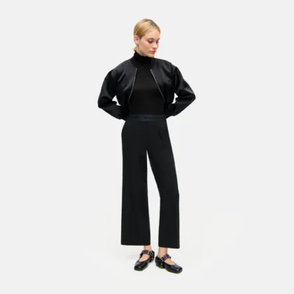 Pantalón cropped negro elastico