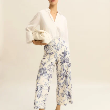 Pantalón de algodón elástico azul EMME