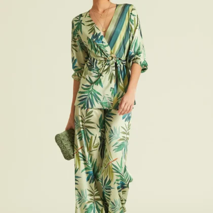 Conjunto viscosa estampada stretch OKY
