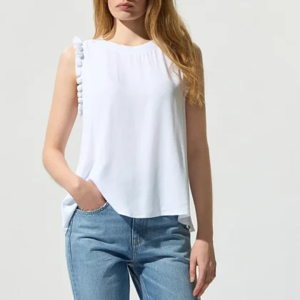Top fluido volante manga blanco BSB