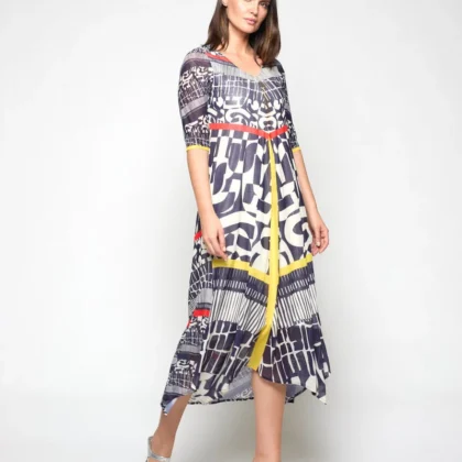 Vestido Muscaris Print Azul MERCEDES DE MIGUEL