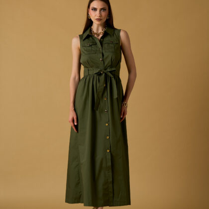 Vestido camisero sin mangas kak Abito cargo chemisier lungo NOSECRET