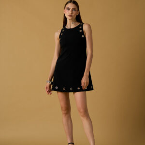 Vestido corto negro detalles argollas NOSECRETS