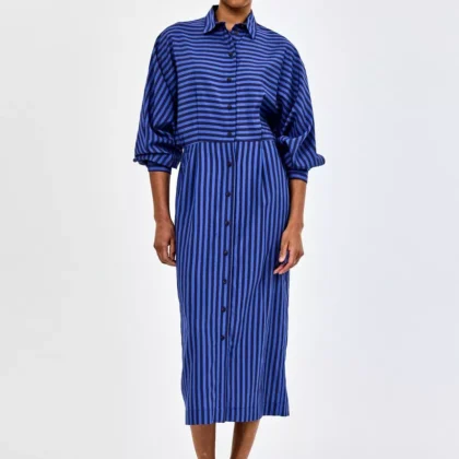 Vestido midi rayas CKS