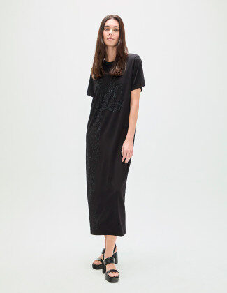 Vestido negro con strass Lola Casademunt