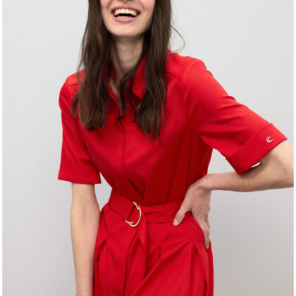 Vestido rojo midi falda evase Lola Casademunt