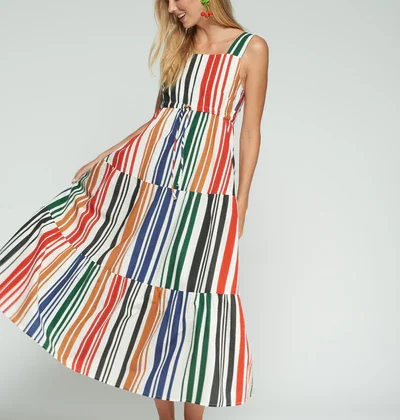 Vestido tirantes rayas multicolor Vilagallo