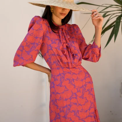 Vestido volante Marlene flor MERIFOR