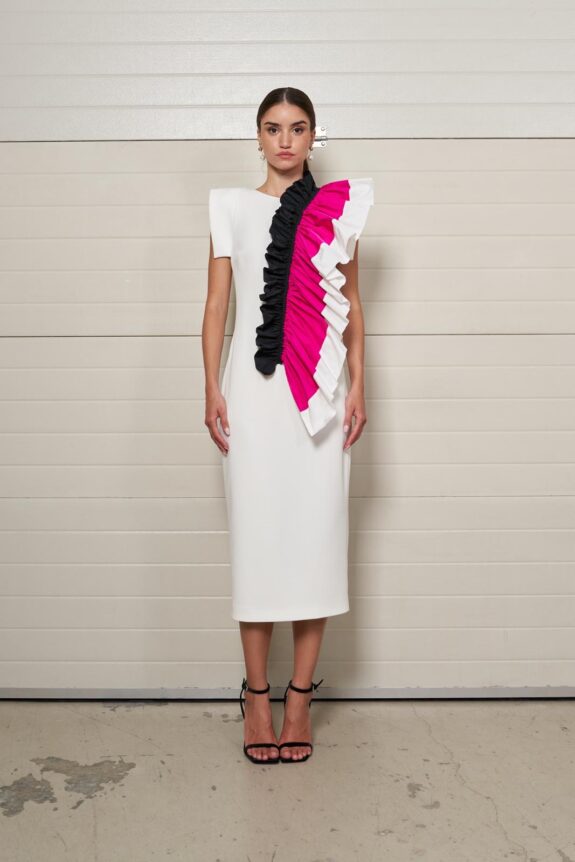 Vestido onda rosa y negro MOSKADA