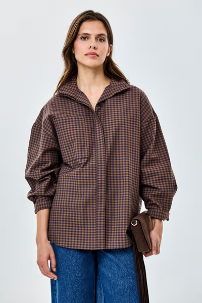 BLUSA MANGA LARGA CUADRO-CKS