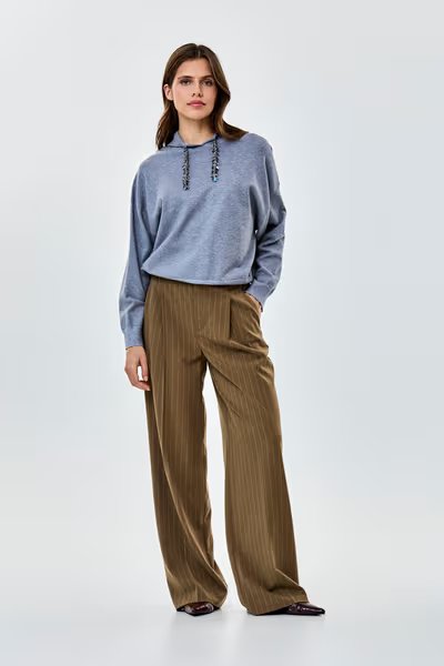 PANTALÓN LARGO CORTE ANCHO RAYA DIPLOMATICA-CKS