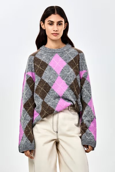 JERSEY ROMBO GRIS Y ROSA-CKS